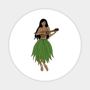 This Beautiful Hawaiian Lady playing the ukulele Magnet